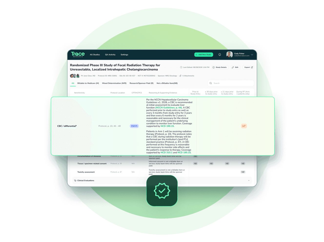 Clinical study workflow